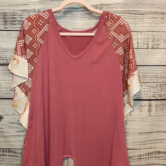 Pink Aztec Flowy Top | Small - Picture 2 of 5